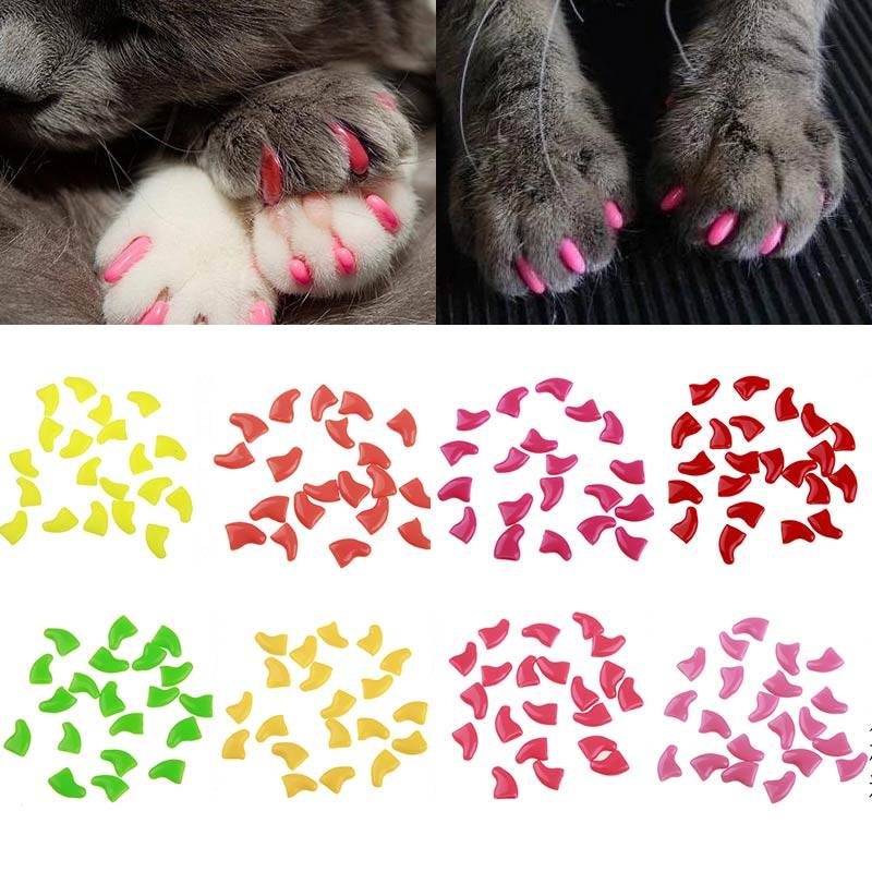 Антицарапки накладки для кошек и маленьких котят - силиконовые колпачки и насадки на когти